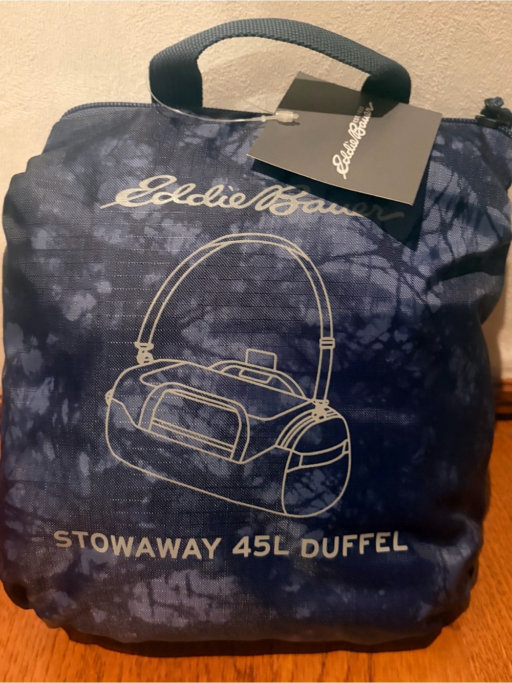 Eddie Bauer Navy Tie-Dye Stowaway Duffel